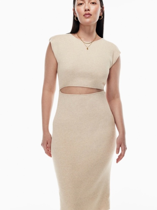 Wilfred Dresses & Skirts - Y2K Wilfred Beige Cutout Midi Dress Coastal Boho | Size Medium